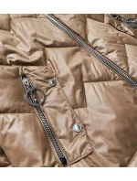 Karamelovo/modrá dámská bunda s kapucí (BH2003BIG) Karamelovo/modrá dámská bunda s kapucí (BH2003BIG)