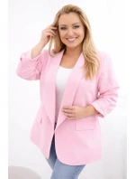 Dámská elegantní bunda Plus Size cukrová růžová