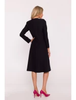 S413 Šaty s mašlí - černé S413 Šaty s mašlí - černé