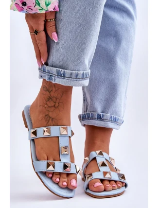 Dámské pantofle s velkými cvočky Modrý Mercure Dámské pantofle s velkými cvočky Modrý Mercure