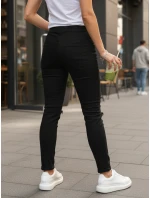 Černé dámské kalhoty FashionStreet s dírou UY2857