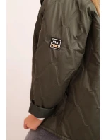 Dámská prošívaná bunda s kapucí khaki