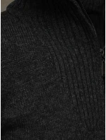 Pánský svetr se stojáčkem zateplený grafitový FashionStreet WX2354