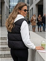 Dámská zateplená vesta bez kapuce, černá, FashionStreet TY5728 Dámská zateplená vesta bez kapuce, černá, FashionStreet TY5728