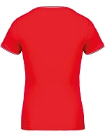 Kariban K 394 Dámské piqué tričko s V výstřihem 20.K394 red/navy/white Kariban K 394 Dámské piqué tričko s V výstřihem 20.K394 red/navy/white