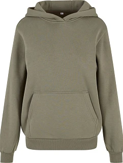 Build your Brand BY 289 Dámská oversize mikina s kapucí "Fluffy" 56.0289 pale olive