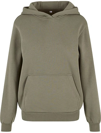 Build your Brand BY 289 Dámská oversize mikina s kapucí "Fluffy" 56.0289 pale olive