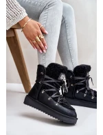 Voděodolné sněhové boty na platformě veganské D.Franklin DFSH370004 černé