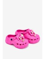 Dětské Dívčí Pantofle Pěnové S Mašlí A Ozdobami Fuchsie Selvana Dětské Dívčí Pantofle Pěnové S Mašlí A Ozdobami Fuchsie Selvana