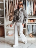 Dámská přechodná oversize bunda bomber LUMINA šedá FashionStreet TY4792