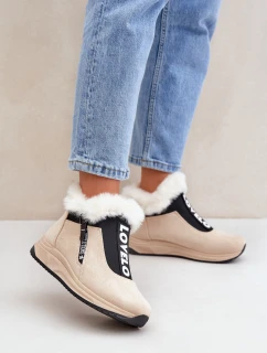 Dámské Botky S Kožešinou Béžové Zeriana