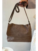 Kabelka Poštní Taška Z Eko Semiš Tmavě Béžová Carenza