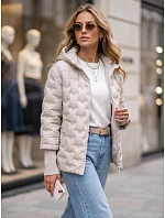Dámská prošívaná bunda s kapucí, světle šedá, FashionStreet TY5867 Dámská prošívaná bunda s kapucí, světle šedá, FashionStreet TY5867
