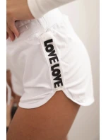 Dámské bavlněné šortky s elastickým pasem a sportovním lemem bílá