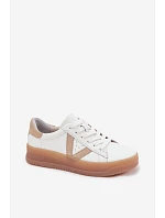 Dámské tenisky z pravé kůže na platformě Vinceza 79597 Bílé