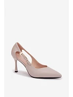 Podpatky s výřezy a zlatou sponou Vinceza 62288 Světle šedé