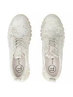 Kožené boty na platformě se stříbrnými květy DP6846 Filippo