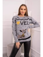 Vánoční svetr s šedým nápisem Vánoční svetr s šedým nápisem