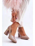 Zazoo 3117 Kožené Lodičky Beige