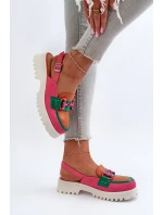 Dámské sandály na plochém podpatku s ozdobou oranžová D&A Dámské sandály na plochém podpatku s ozdobou oranžová D&A
