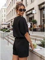Dámský letní motýlí komplet z měkké viskózy černý FashionStreet AY1189