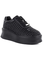 Dámské tenisky na platformě polobotky černé Goe TT2N4043