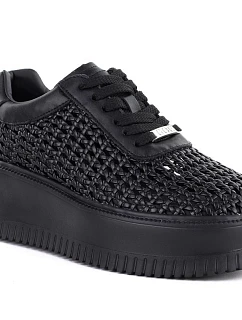 Dámské tenisky na platformě polobotky černé Goe TT2N4043