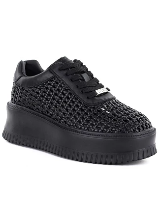 Dámské tenisky na platformě polobotky černé Goe TT2N4043