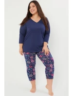 Italská lidová móda r.3/4 sp.7/8 barva:tmavě modrá/potisk