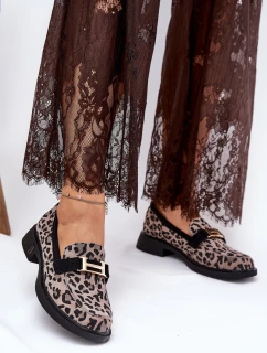 Kožené Lakované Mokasíny Leopard Vinceza 66790 Černé