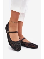 Síťové Baletky S Výšivkou A Ozdobou Černé Tillilora Síťové Baletky S Výšivkou A Ozdobou Černé Tillilora