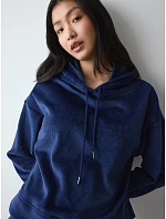 Dámská mikina Velour Rib Hoodie Admiral tmavě modrá - TRIUMPH Dámská mikina Velour Rib Hoodie Admiral tmavě modrá - TRIUMPH