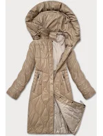 Béžová dámská prošívaná bunda pro přechodné období S'West (B8302-12) Béžová dámská prošívaná bunda pro přechodné období S'West (B8302-12)