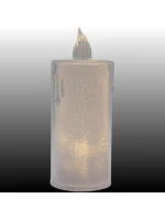 DEKORATIVNÍ SVÍČKA 12,5 CM TRANSPARENTNÍ TEPLÁ BÍLÁ 1 LED