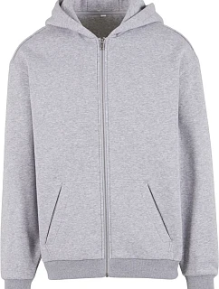 Build your Brand BY 443 Mikina s kapucí z těžké bavlny "Loose Fit" 56.0443 heather grey
