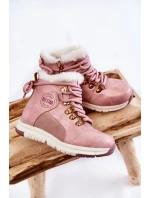 Dětské zateplené kozačky na zip Big Star KK374177 Růžove