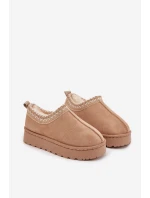 Dětské sněhule s výšivkou béžové Prina