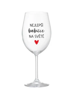 NEJLEPŠÍ BABIČCE NA SVĚTĚ - čirá sklenice na víno 350 ml