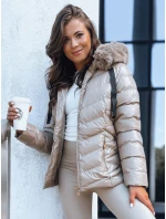Dámská prošívaná zimní bunda s kapucí MIRIAL béžová FashionStreet TY3770
