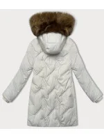 Světle šedá dámská zimní bunda se stahovacími boky S'west (R8295-26)