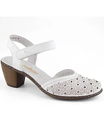 Kožené pohodlné sandály Rieker W RKR650 white Kožené pohodlné sandály Rieker W RKR650 white