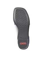 Dámské kožené sandály s gumovými pásky černé Rieker 62662