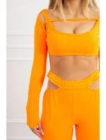 Sada s blůzou nahoře oranžová neonová