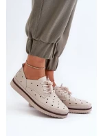 Bílé dámské kožené polobotky S.Barski LR182