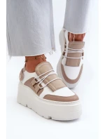 Zazoo 1833 Dámské Kožené Tenisky na Masivní Podrážce Bílé Zazoo 1833 Dámské Kožené Tenisky na Masivní Podrážce Bílé