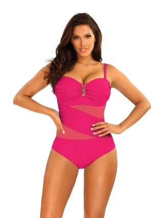 Dámské jednodílné plavky Gold 5 S8030CH1-2d tm. růžové - Self Dámské jednodílné plavky Gold 5 S8030CH1-2d tm. růžové - Self