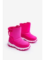 Dětské růžové zateplené sněhule s rzepem Big Star MM374121