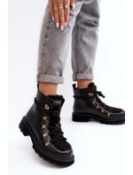 Dámské Kožené Trapery GOE MM2N4082 Černé Dámské Kožené Trapery GOE MM2N4082 Černé