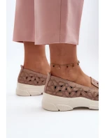 Růžové Dámské Nazouvací Boty s Prošívanými Dírami Emilei