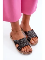 Pohodlné Dámské Žabky S Cyrkoniemi Inblu BV000037 Černé